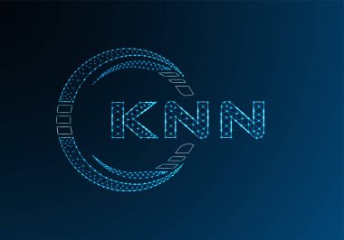 KNN düşük poli harfli logo vektör tasarımı. KNN düşük polyester logo tasarımı. Düşük polyester logo.
