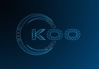 Koo düşük poli harfli logo vektör tasarımı. Koo düşük polyester logo tasarımı. Düşük polyester logo.