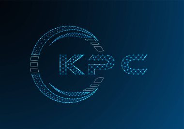 KPC düşük poli harfli logo vektör tasarımı. KPC düşük poli logo tasarımı. Düşük polyester logo.