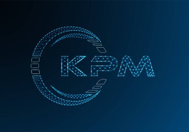 KPM düşük poli harfli logo vektör tasarımı. KPM düşük polyester logo tasarımı. Düşük polyester logo.