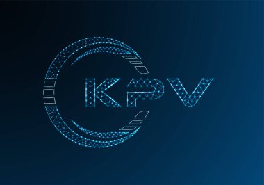 KPV düşük poli harfli logo vektör tasarımı. KPV düşük polyester logo tasarımı. Düşük polyester logo.