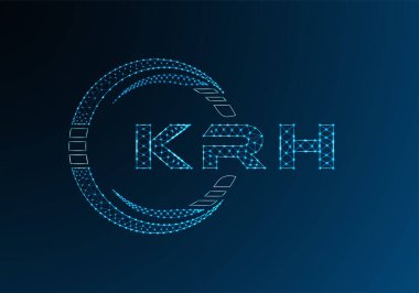 KRH düşük poli harfli logo vektör tasarımı. KRH düşük poli logo tasarımı. Düşük polyester logo.