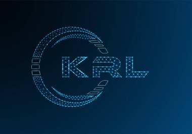 KRL düşük poli harfli logo vektör tasarımı. KRL alt poli logo tasarımı. Düşük polyester logo.