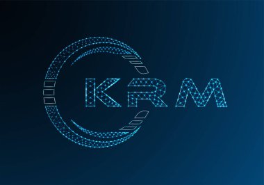 KRM düşük poli harfli logo vektör tasarımı. KRM alt poli logo tasarımı. Düşük polyester logo.