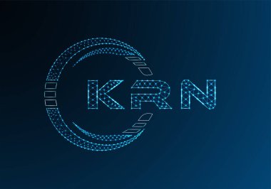 KRN düşük poli harfli logo vektör tasarımı. KRN alt poli logo tasarımı. Düşük polyester logo.