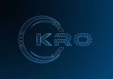KRO düşük poli harfli logo vektör tasarımı. KRO düşük polyester logo tasarımı. Düşük polyester logo.