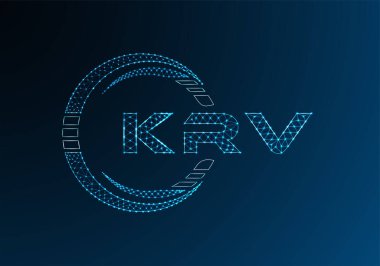 KRV düşük poli harfli logo vektör tasarımı. KRV düşük poli logo tasarımı. Düşük polyester logo.