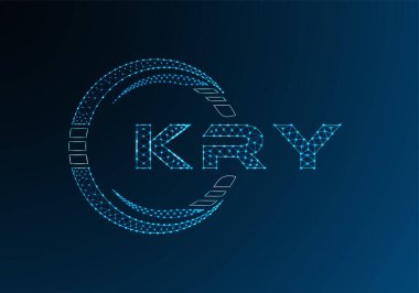 KRY düşük poli harfli logo vektör tasarımı. KRY düşük polyester logo tasarımı. Düşük polyester logo.