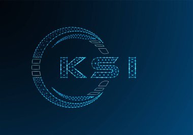KSI düşük poli harfli logo vektör tasarımı. KSI düşük poli logo tasarımı. Düşük polyester logo.