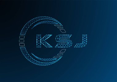 KSJ düşük poli harfli logo vektör tasarımı. KSJ alt poli logo tasarımı. Düşük polyester logo.