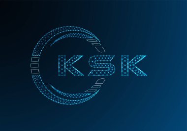 KSK düşük poli harfli logo vektör tasarımı. KSK alt poli logo tasarımı. Düşük polyester logo.