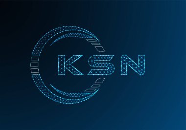 KSN düşük poli harfli logo vektör tasarımı. KSN alt poli logo tasarımı. Düşük polyester logo.