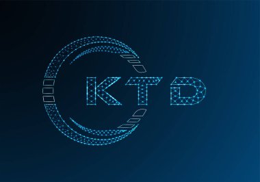 KTD düşük poli harfli logo vektör tasarımı. KTD düşük polyester logo tasarımı. Düşük polyester logo.