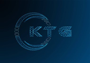 KTG düşük poli harfli logo vektör tasarımı. KTG düşük polyester logo tasarımı. Düşük polyester logo.