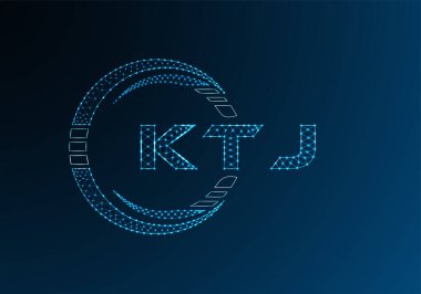 KTJ düşük poli harfli logo vektör tasarımı. KTJ alt poli logo tasarımı. Düşük polyester logo.