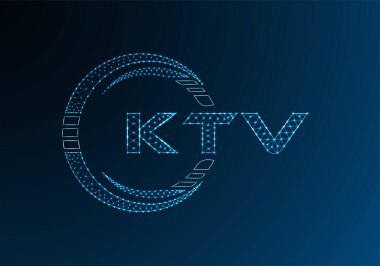 KTV düşük poli harfli logo vektör tasarımı. KTV alt poli logo tasarımı. Düşük polyester logo.