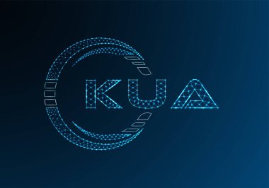 KUA düşük poli harfli logo vektör tasarımı. KUA düşük polyester logo tasarımı. Düşük polyester logo.