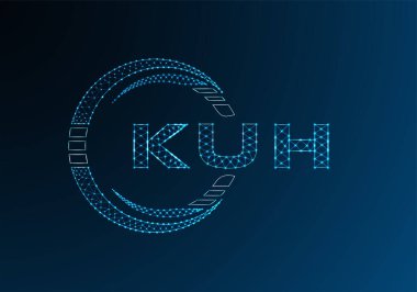 KUH düşük poli harfli logo vektör tasarımı. KUH düşük polyester logo tasarımı. Düşük polyester logo.