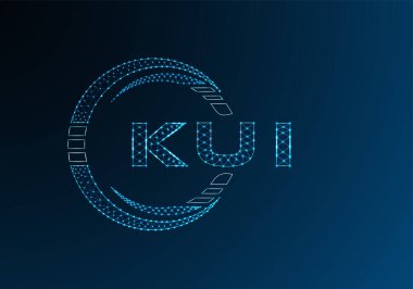 KUI düşük poli harfli logo vektör tasarımı. KUI düşük poli logo tasarımı. Düşük polyester logo.