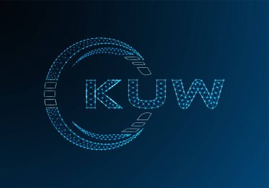 KUW düşük poli harfli logo vektör tasarımı. KUW düşük polyester logo tasarımı. Düşük polyester logo.