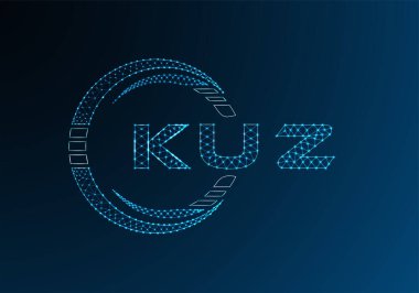 KUZ düşük poli harfli logo vektör tasarımı. KUZ düşük poli logo tasarımı. Düşük polyester logo.