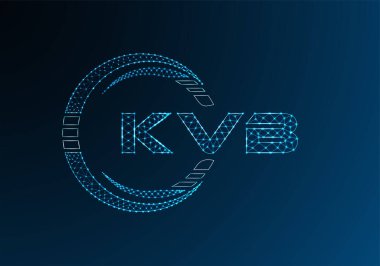 KVB düşük poli harfli logo vektör tasarımı. KVB düşük poli logo tasarımı. Düşük polyester logo.