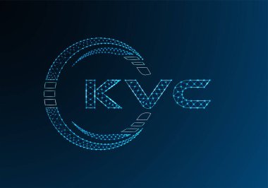 KVC düşük poli harfli logo vektör tasarımı. KVC düşük polyester logo tasarımı. Düşük polyester logo.