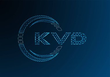 KVD düşük poli harfli logo vektör tasarımı. KVD düşük polyester logo tasarımı. Düşük polyester logo.