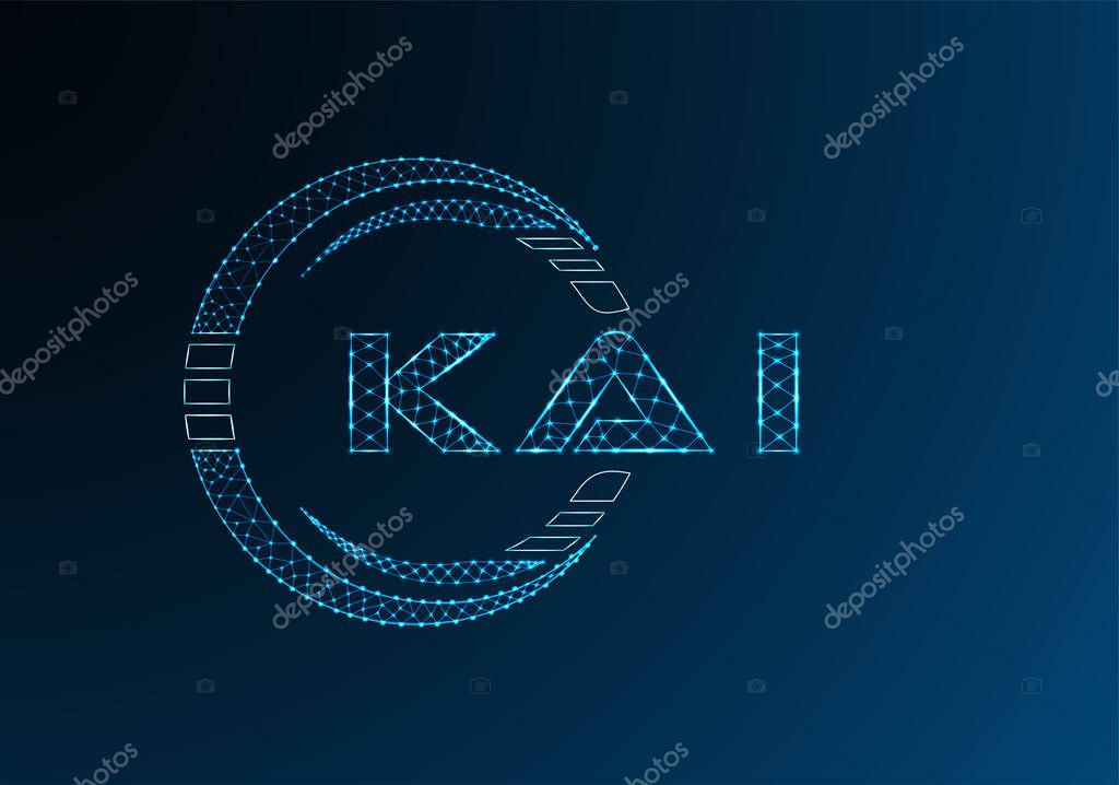 KAI low poly letter logo vector design. KAI lower poly logo design. Low poly logo.