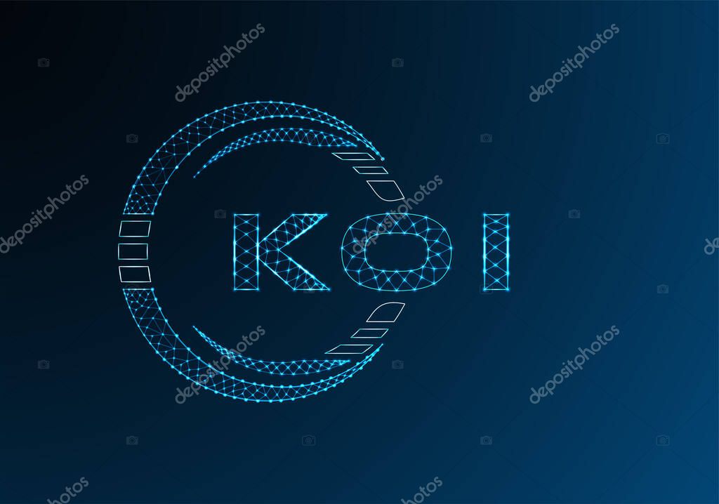 KOI low poly letter logo vector design. KOI lower poly logo design. Low poly logo.