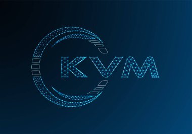 KVM düşük poli harfli logo vektör tasarımı. KVM düşük polyester logo tasarımı. Düşük polyester logo.