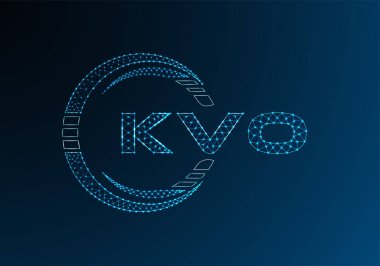 KVO düşük poli harfli logo vektör tasarımı. KVO düşük polyester logo tasarımı. Düşük polyester logo.