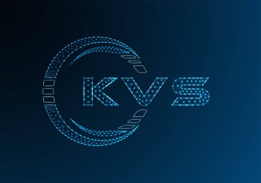 KVS düşük poli harfli logo vektör tasarımı. KVS düşük polyester logo tasarımı. Düşük polyester logo.