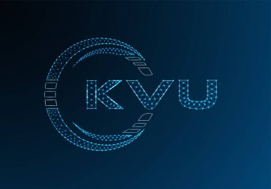 KVU düşük poli harfli logo vektör tasarımı. KVU düşük polyester logo tasarımı. Düşük polyester logo.