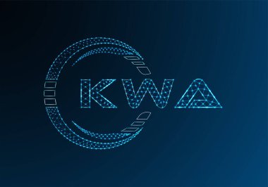 KWA düşük poli harfli logo vektör tasarımı. KWA düşük polyester logo tasarımı. Düşük polyester logo.