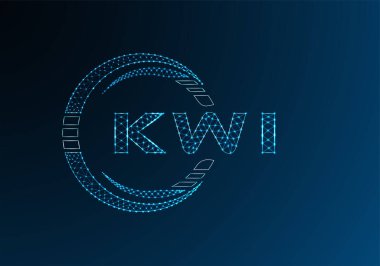 KWI düşük poli harfli logo vektör tasarımı. KWI düşük polyester logo tasarımı. Düşük polyester logo.