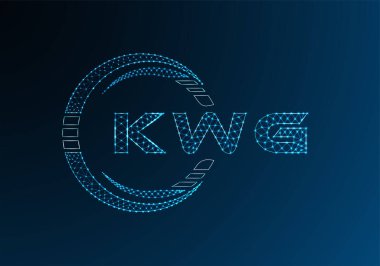 KWG düşük poli harfli logo vektör tasarımı. KWG düşük polyester logo tasarımı. Düşük polyester logo.