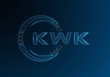 KWK düşük poli harfli logo vektör tasarımı. KWK alt poli logo tasarımı. Düşük polyester logo.