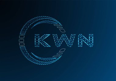 KWN düşük poli harfli logo vektör tasarımı. KWN düşük poli logo tasarımı. Düşük polyester logo.