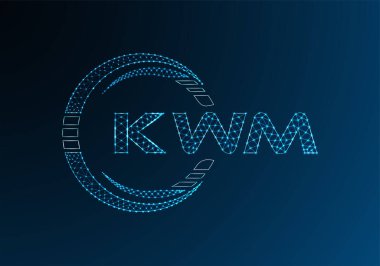 KWM düşük poli harfli logo vektör tasarımı. KWM düşük polyester logo tasarımı. Düşük polyester logo.