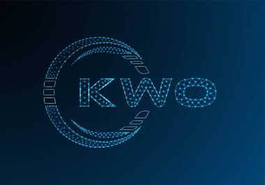 KWO düşük poli harfli logo vektör tasarımı. KWO düşük polyester logo tasarımı. Düşük polyester logo.