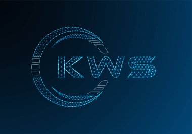KWS düşük poli harfli logo vektör tasarımı. KWS düşük polyester logo tasarımı. Düşük polyester logo.