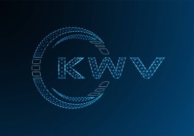 KWV düşük poli harfli logo vektör tasarımı. KWV düşük polyester logo tasarımı. Düşük polyester logo.