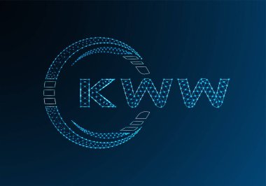 KWW düşük poli harfli logo vektör tasarımı. KWW düşük polyester logo tasarımı. Düşük polyester logo.