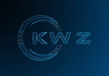 KWZ düşük poli harfli logo vektör tasarımı. KWZ alt poli logo tasarımı. Düşük polyester logo.