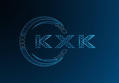 KXK düşük poli harfli logo vektör tasarımı. KXK alt poli logo tasarımı. Düşük polyester logo.