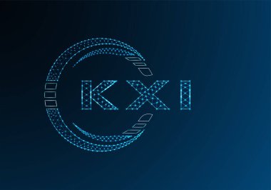KXI düşük poli harfli logo vektör tasarımı. KXI düşük polyester logo tasarımı. Düşük polyester logo.
