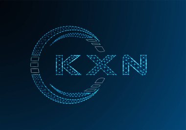 KXN düşük poli harfli logo vektör tasarımı. KXN alt poli logo tasarımı. Düşük polyester logo.