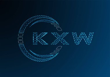 KXW düşük poli harfli logo vektör tasarımı. KXW düşük polyester logo tasarımı. Düşük polyester logo.