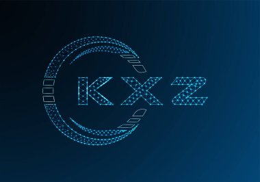 KXZ düşük poli harfli logo vektör tasarımı. KXZ alt poli logo tasarımı. Düşük polyester logo.